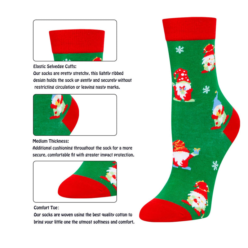 Christmas Gifts Stocking Socks for Boy Girl - Gnome Reindeer Xmas Socks for Kids with Greeting Card 2-3 Years