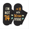 74th Years Old Birthday Gifts for Men - Socks for 74 Year Olds, Gift Ideas for 74 Year Old Man Woman, 74th Birthday Socks With Greeting Card