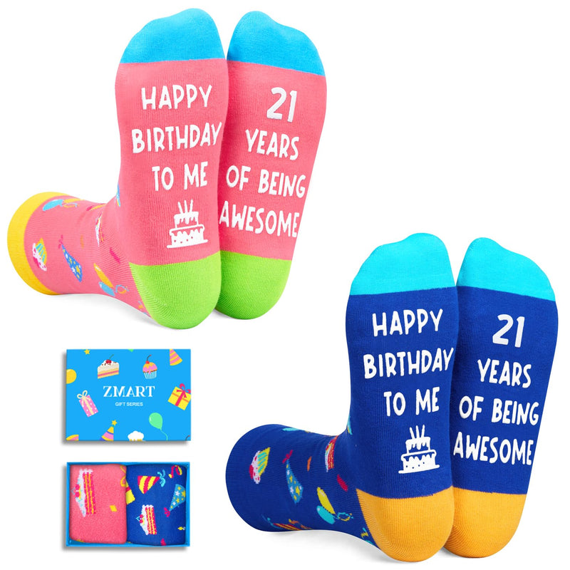 21st Birthday Gift Ideas Socks - Best Gifts for 21 Year Old Women Men Her Him, 21 Year Old Gifts for Female Male 2 Pack