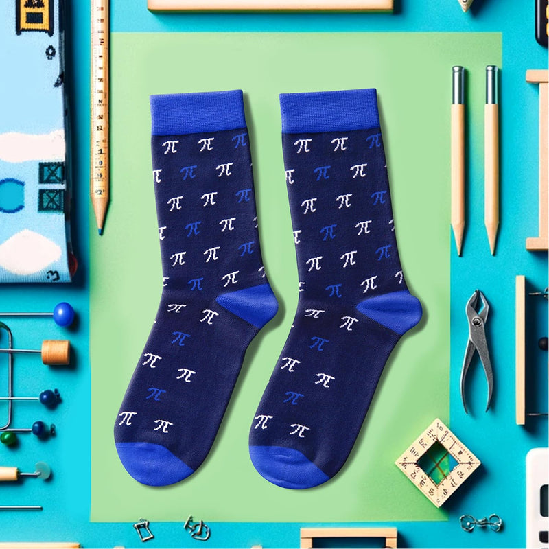 Men funny math socks, ideal for male math teachers, science teachers, math lovers, college and high school students, physicists, mathematicians, accountants, and actuaries.