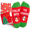 Christmas Gifts Stocking Socks For Teen Boys Girls - Secret Santa Snowman Socks for 10-12 Years