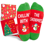 Christmas Gifts Stocking Socks For Teen Boys Girls - Secret Santa Snowman Socks for 10-12 Years