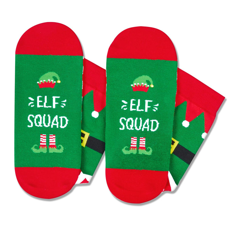 Christmas Gifts Stocking Socks for Women - Secret Santa Socks Black Elf Socks for Men, Xmas Stocking Stuffers for Mom Dad