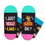 Birthday Gifts for Cat Mom Cat Dad - Funny Socks for Women Men, Christmas Ideas for Teens, Crazy Gifts for Cat Lovers