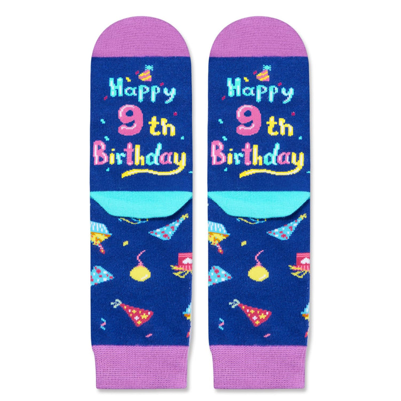 9th Birthday Gifts Ideas for Girls - Socks for Kids Age 9, Presents for 9 Year Olds, Nine Year Old Gifts for Girls Boys, Birthday Gift Box with Greeting Card