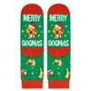 Green Christmas Dog Gifts Dog Lover Socks - Kids Socks 10-12 Years Old, Dog Stockings Doggie Gifts