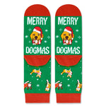 Green Christmas Dog Gifts Dog Lover Socks - Kids Socks 10-12 Years Old, Dog Stockings Doggie Gifts