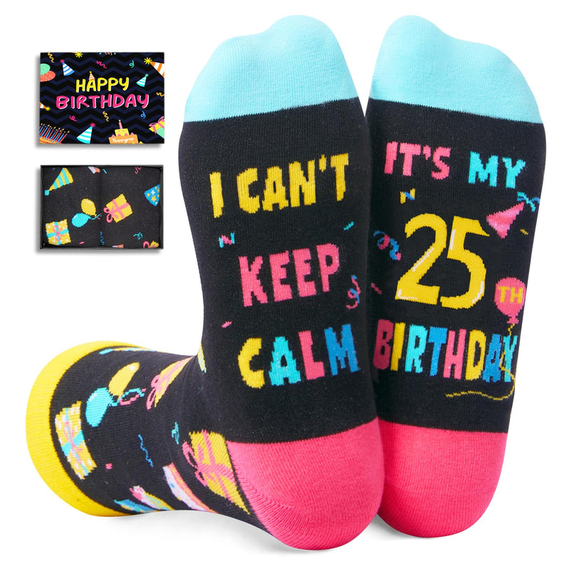 25th Birthday Gifts Socks for 25 Year Old Female Male, Gifts for 25 Year Old Women Men, 25 Year Old Girl Boy Gifts Ideas