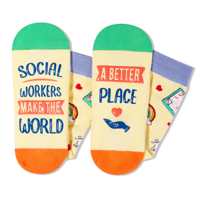 Social Worker Gifts For Women Men - Volunteer Appreciation Gifts, Social Work Month, Social Worker Socks 2 Pack