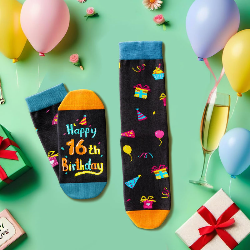 16th Birthday Gifts Ideas Socks - Gifts for 16 Year old Boy Girl, Birthday Present for Teens Age 16