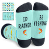 Fishing Gifts For Fisherman Men Women - Funny Fly Fishing Gifts, Fishing Gifts Who Have Everything, Id Rater Be Fishing Socks Fishing Socks Men