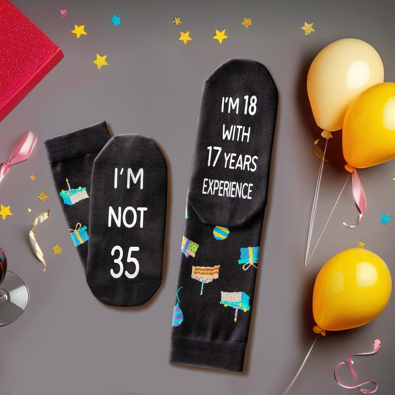 35th Years Old Birthday Gifts for Men - Socks for 35 Year Old Man Woman, Gift Ideas for 35 Year Olds, 35th Birthday Gifts