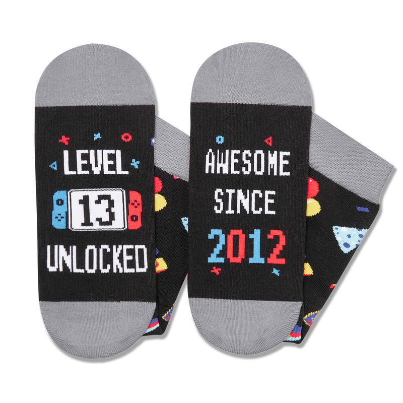 HAPPYPOP 13th Birthday Gifts Ideas for Boys - Socks for Boys Girls Age 13, Awesome Since 2012 Birthday Presents with Greeting Card