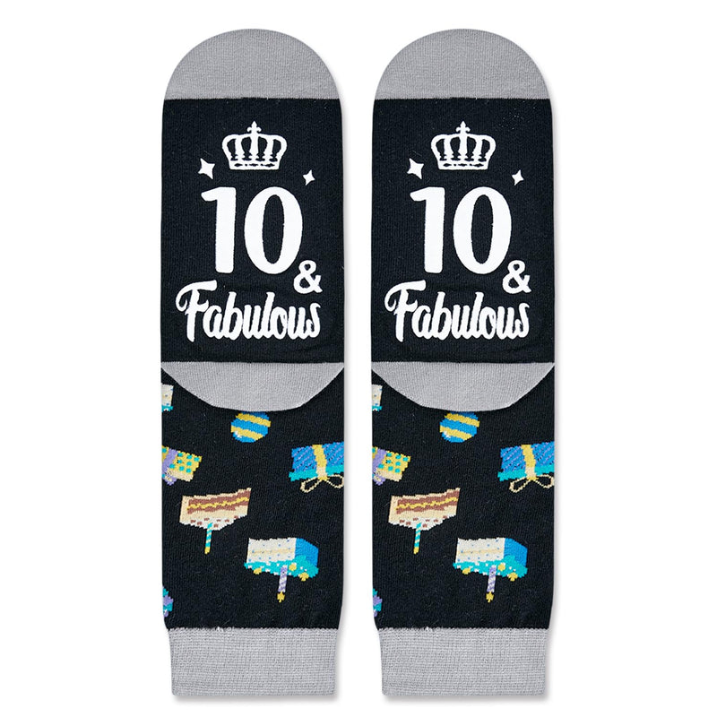 10 Year Old Birthday Gifts Ideas for Boys - Socks for Tween Boys Age 10, Ten Year Old Gifts, Presents for 10 Year Olds, Birthday Gift Box with Greeting Card