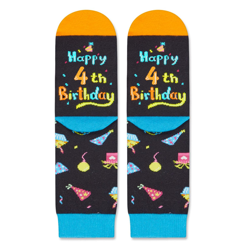 4th Birthday Gifts Socks Ideas - Four Year Old Gifts for Kids, Presents for 4 Year Olds, Gifts for Boys Girls Age 4, Toddler Socks 4t