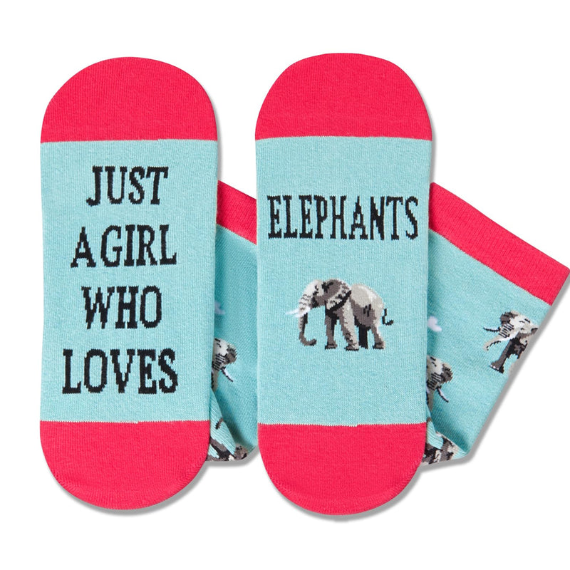 HAPPYPOP Elephant Gift Ideas for Women Girls - Funny Elephant Socks, Elephant Stuff Christmas Stocking Stuffers for Teens, Animal Socks