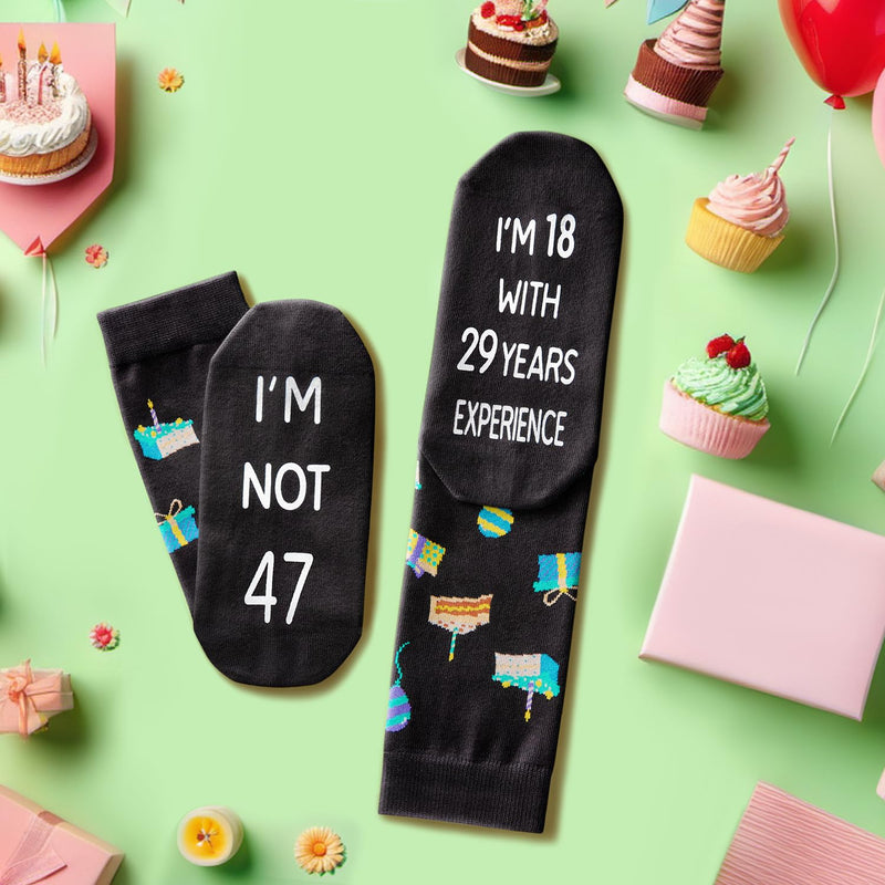 47th Years Old Birthday Gifts for Men - Socks for 47 Year Olds, Gift Ideas for 47 Year Old Man Woman, 47th Birthday Gifts