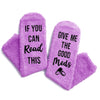 HAPPYPOP Get Well Soon Socks Surgeon Recovery Socks - Get Well Soon Gifts After Surgery Gifts Gifts For Someone Who Is Sick in Purple