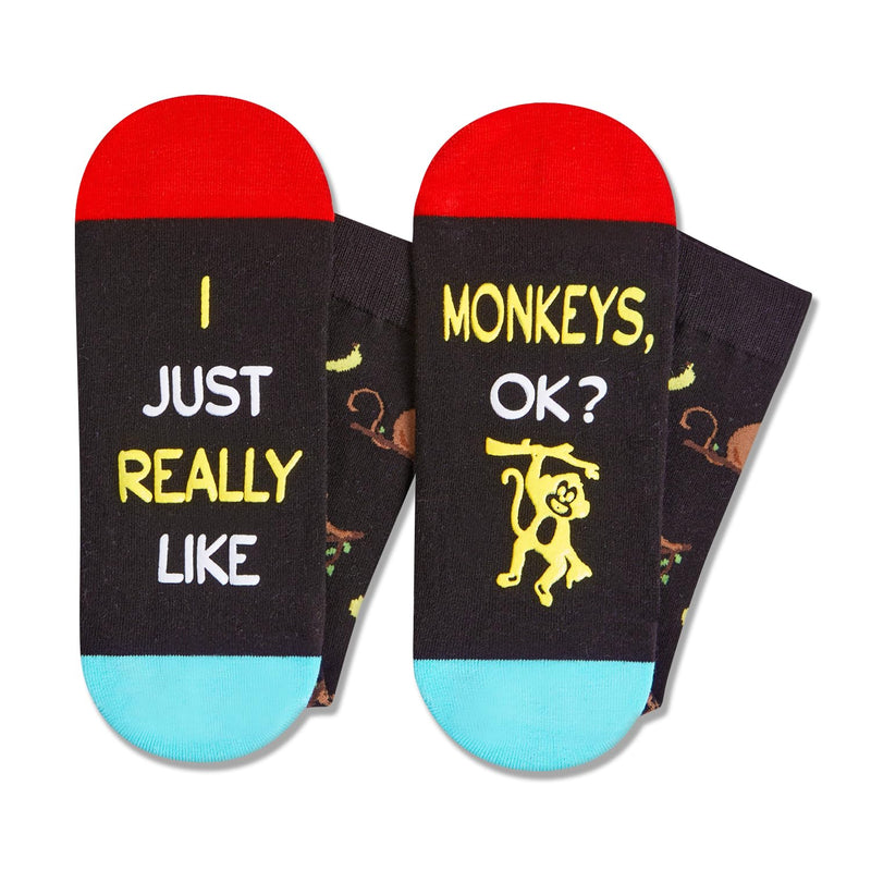 Funny Monkey Gifts for Men Women, Monkey Gifts for Monkey Lovers, Novelty Monkey Socks Crazy Socks Animal Socks