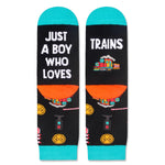 HAPPYPOP Train Gifts for Boys Kids Teens - Train Enthusiasts Lovers, Funny Railroad Socks for 10-12 Years Boys, Train Stocking Stuffers