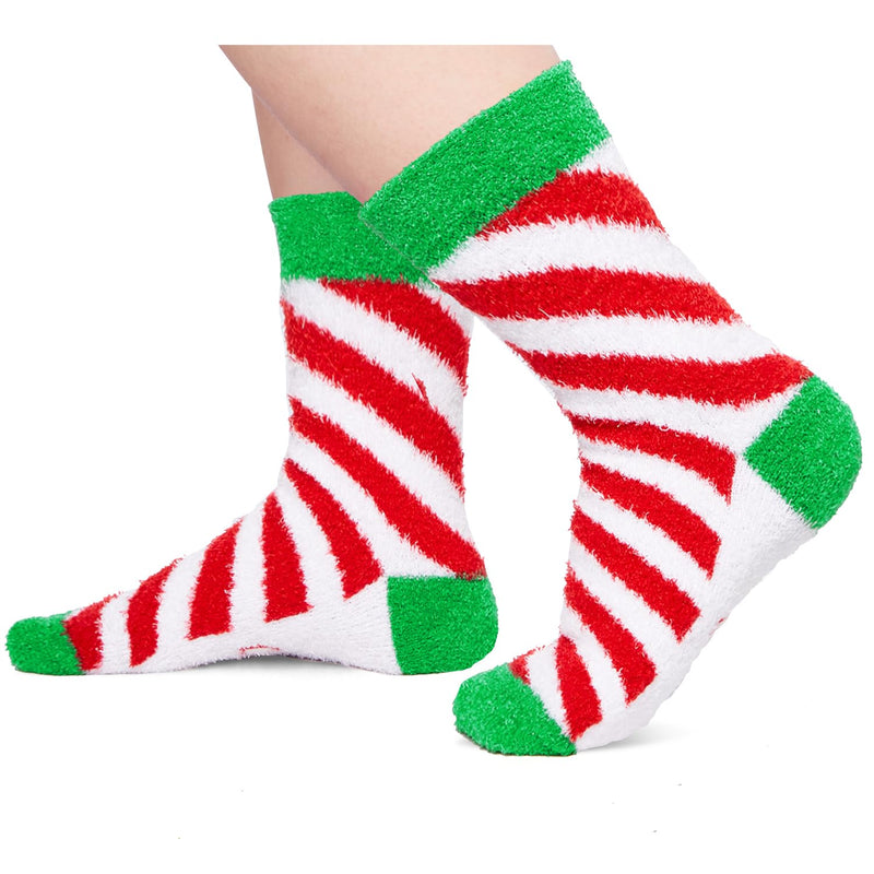 HAPPYPOP Candy Cane Socks Kids Boys Girls - Candy Cane Stockings Stuffers, Kids Christmas Gifts Xmas Socks 7-9 Years Old