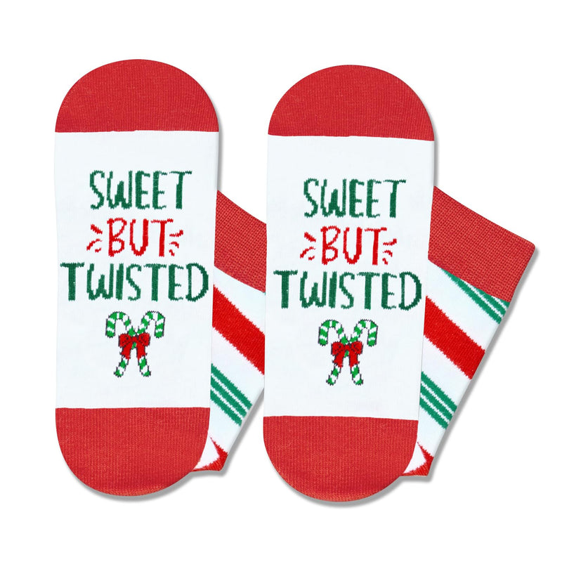 Christmas Gifts Stocking Socks For Men Women - Secret Santa Socks Xmas Stocking Stuffers For Dad Mom Teens, Candy Cane Claf Socks