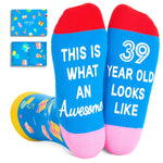 39th Birthday Gifts Ideas Socks - Gifts for Guys in Their 39s, 39 Year Old Gifts for Man Woman, 39th Birthday Socks for Men Women