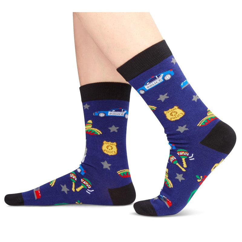 HAPPYPOP Police Gifts Police Officer Gifts Men - Police Cop Socks, Gifts For Cops Police Retirement Gifts Police Chief Gifts Police Week Gifts