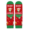 Christmas Gifts Stocking Socks for Boys Girls - Cat Themed Red Santa Gifts Xmas Stocking for Kids 7-9 Years Old