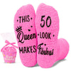 HAPPYPOP 50th Years Old Birthday Gifts for Women - Novelty Socks for 50 Year Olds, Gift Ideas for 50 Year Old Female, Best Gifts for 50 Year Old Middle Aged Woman