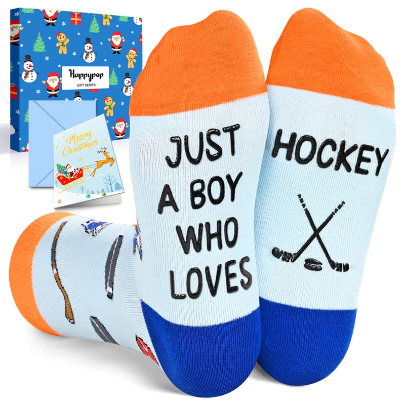 7th-12th Birthday Gift Ideas for Boys - Kids Novelty Socks, Hockey Gifts for Boys