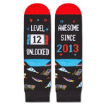 HAPPYPOP 12 Year Old Birthday Gifts Socks Ideas - 2013 Birthday Gifts for Twelve Year Olds, Presents for 12 Year Old Tween Boys Girls in Gift Box with Greeting Card