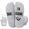 HAPPYPOP Book Lover Gifts for Men - Funny Reading Gifts Book Lovers Gifts for Readers, Crazy Book Reading Socks for Teen Girls Boys