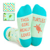 HAPPYPOP Turtle Tortoise Gifts for Teen Girls - Ocean Animal Lover Gifts for Adult, Turtle Socks Kids 4-6 Years