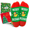 Christmas Gifts Stocking Socks For Kids - Xmas Stocking Stuffers For Duck Lovers Christmas Rubber Duck Gifts 7-9 Years