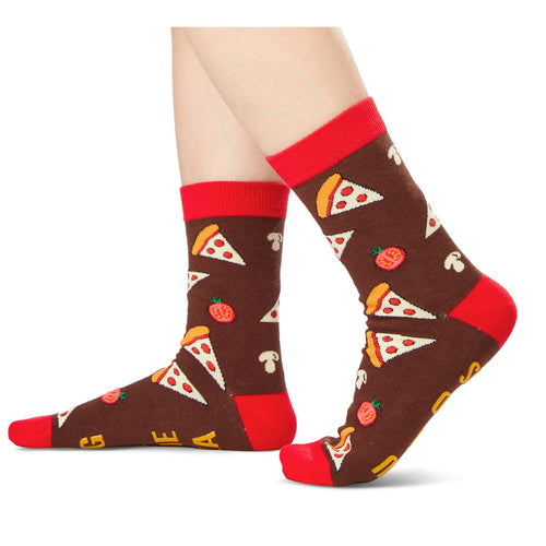 HAPPYPOP Pizza Socks for Women Men - Pizza Gifts For Lovers Makers, Pizza Stuff White Elephant Gifts