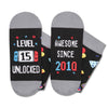 HAPPYPOP 15th Birthday Gifts Ideas for Boys - Socks for Teenager Boy Girl Age 15, Awesome Since 2010 Birthday Presents with Greeting Card