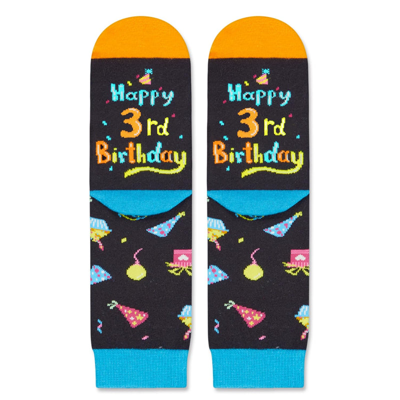 3rd Birthday Gifts Socks Ideas - Three Year Old Gifts for Kids, Presents for 3 Year Olds, Gifts for Boys Girls Age 3, Toddler Socks 3t