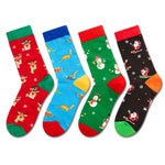 Christmas Gifts Stocking Socks for Women - Secret Santa Socks Xmas Stocking with Greeting Card for Teens, Christmas Stocking 4 Pack