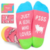 Cute Pig Gifts for Girls - Novelty Pig Socks Kids Pink Piggy Socks Pig Stuff for Pig Lovers 7-9 Years