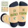 Id Rater Be Fishing Socks - Gifts For Fisherman Who Has Everything, Cool Fishing Gifts For Men Women, Unique Fishing Socks Men Women