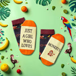 Funny Monkey Gifts for Monkey Lovers - Monkey Socks for Teen Girls, Novelty Animal Socks for Teens, Monkey Stocking Stuffers