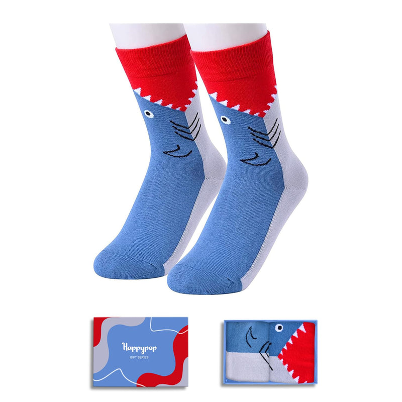 Animal Lover Gifts for Boys Girls - Funny Socks Kids, Novelty Shark Socks 10-12 Years