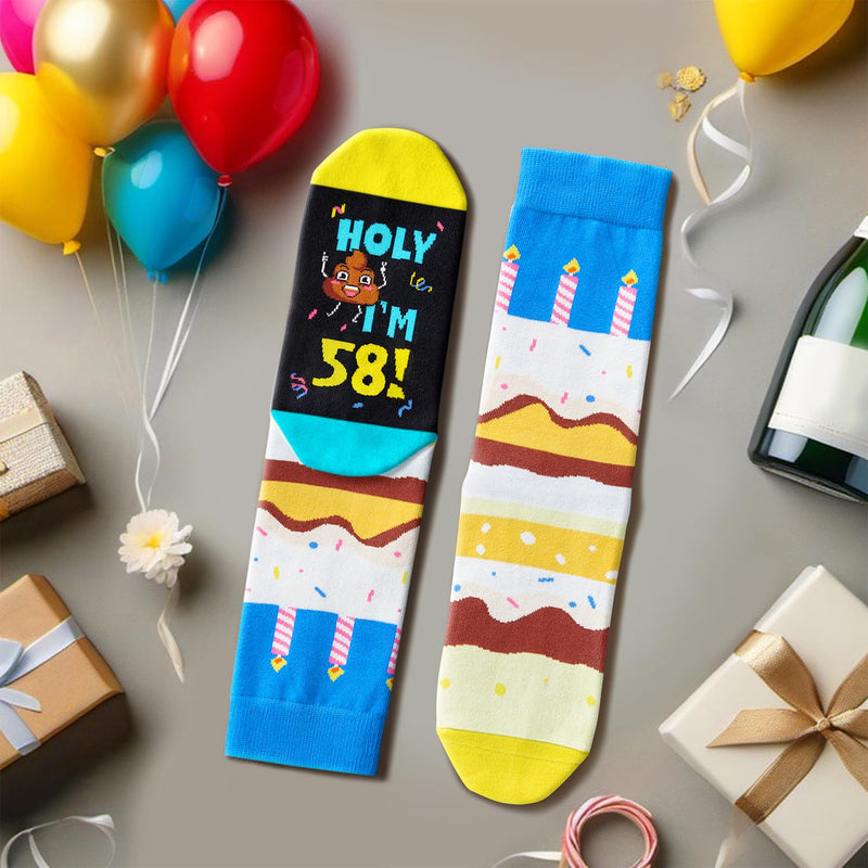 58 Year Old Birthday Gifts for Middle Aged Men Women, Best Gifts for 58 Year Old Man Woman, 58th Birthday Gifts for Him Her, 58th Birthday Socks