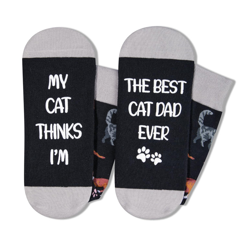 Funny Cat Dad Gifts for Men - Cat Gifts for Cat Lovers, Fun Cat Socks for Men Boys Daddy Him Husband