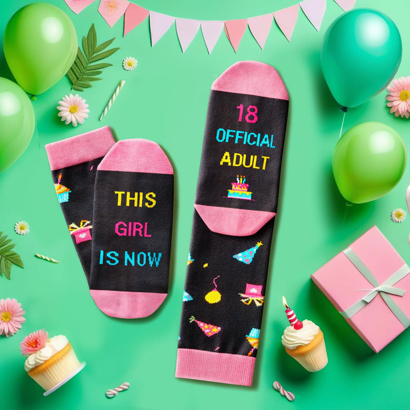 18th Birthday Gifts Socks Ideas - 18 Year Old Birthday Gifts for Teen Girls, Young Adult Gifts for 18 Year Olds