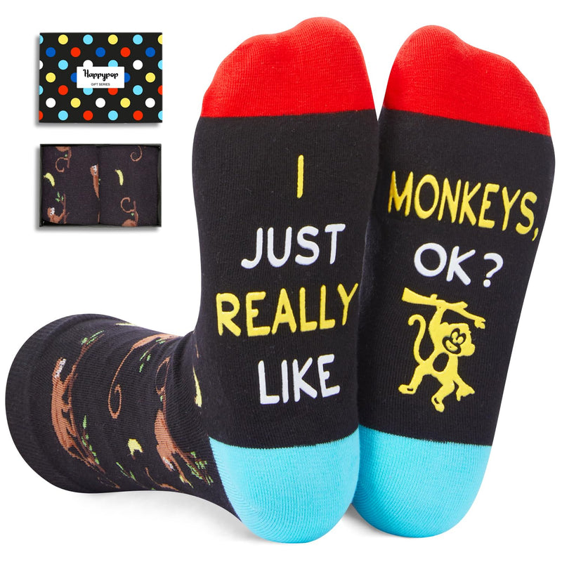 Funny Monkey Gifts for Men Women, Monkey Gifts for Monkey Lovers, Novelty Monkey Socks Crazy Socks Animal Socks