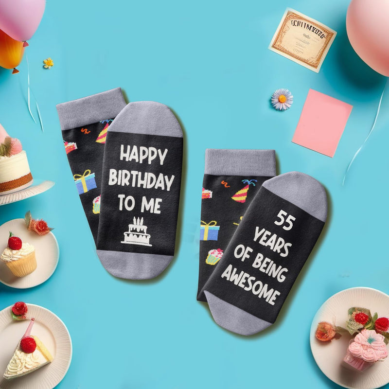 55th Birthday Gift Ideas for Men Women - Socks for 55 Year Old Middle Aged Man Woman, Best Gifts for 55 Year Old Him Her Male Female