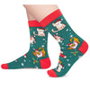 Christmas Gifts Stocking Socks for 6-9 Years Old Boys Girls - Christmas Socks Green Cat Socks for Kids