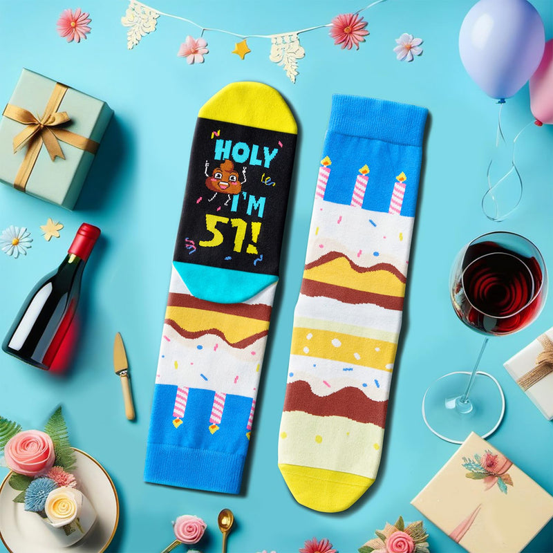 51 Year Old Birthday Gifts for Middle Aged Men Women, Best Gifts for 51 Year Old Man Woman, 51st Birthday Gifts for Him Her, 51st Birthday Socks